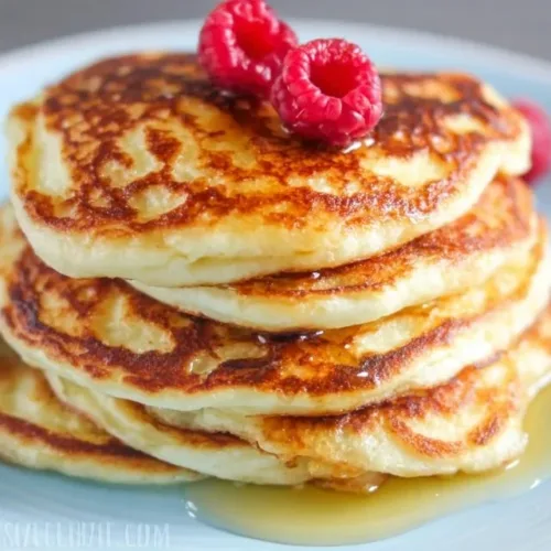 Fluffy and delicious Greek Yogurt Pancakes topped with fresh fruits