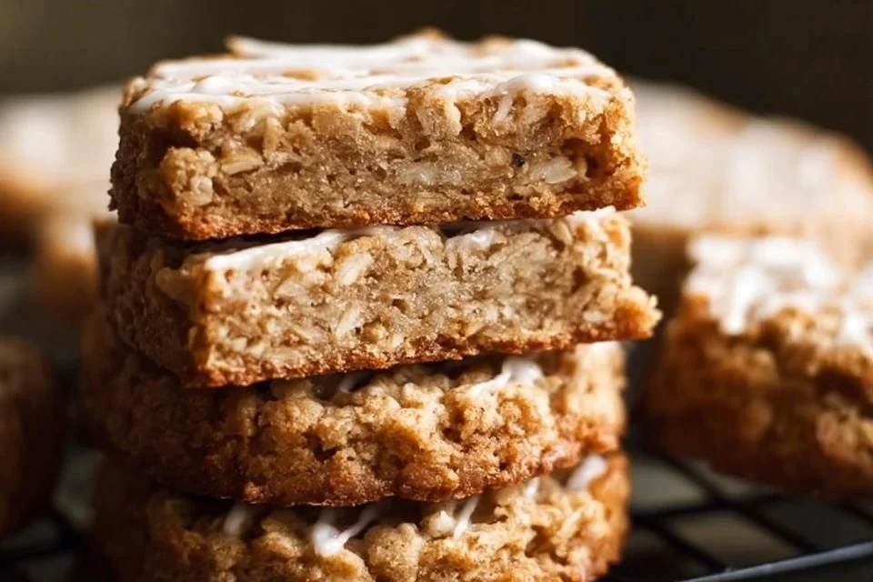 Iced Oatmeal Cookie Bars