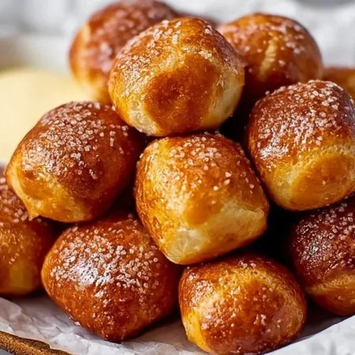 Irresistible Sourdough Discard Pretzel Bites Same Day Recipe 2 Freshly baked sourdough pretzel bites served with mustard dipping sauce