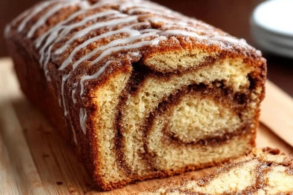 Moist cinnamon swirl loaf baked to perfection with a delicious cinnamon filling.