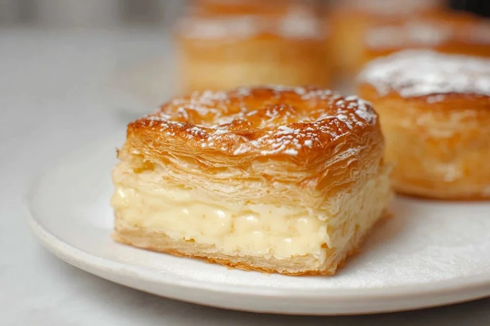 Easy Puff Pastry Dessert with Vanilla Custard