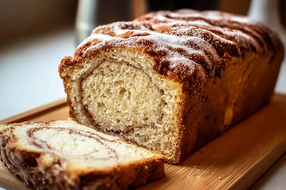 Sourdough Discard Cinnamon Bread fresh out of the oven