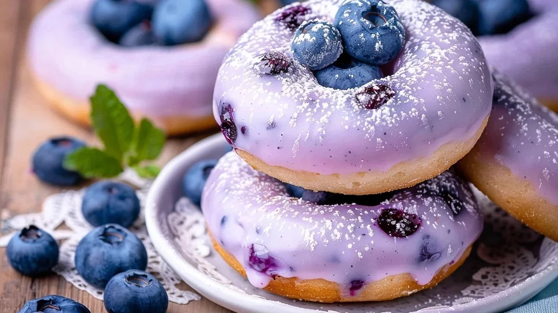 Baked Blueberry Cake Donuts 2 Baked Blueberry Cake Donuts