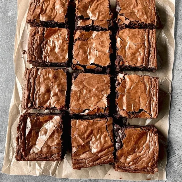 Delicious homemade sourdough brownies ready to enjoy