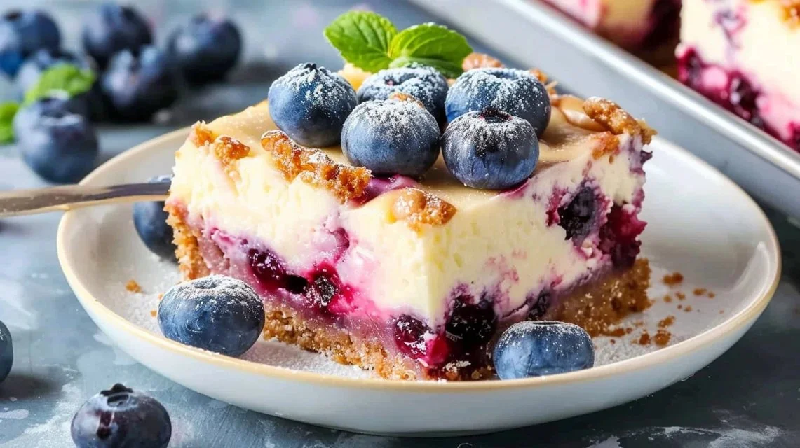 Easy Blueberry Cheesecake Bars 2 Easy Blueberry Cheesecake Bars