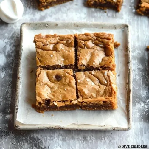 Deliciously chewy brown butter blondies with a golden crust and rich flavor