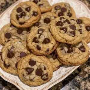 Brown butter sourdough cookies on a baking tray, fresh out of the oven.