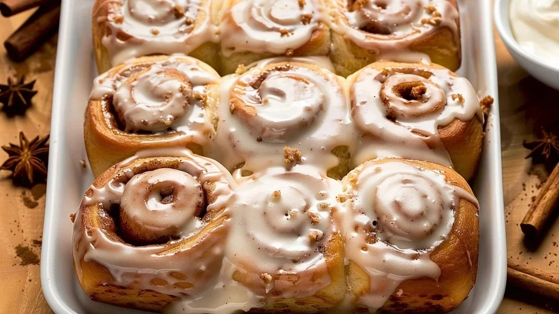 Chai Cinnamon Rolls with Cream Cheese Icing
