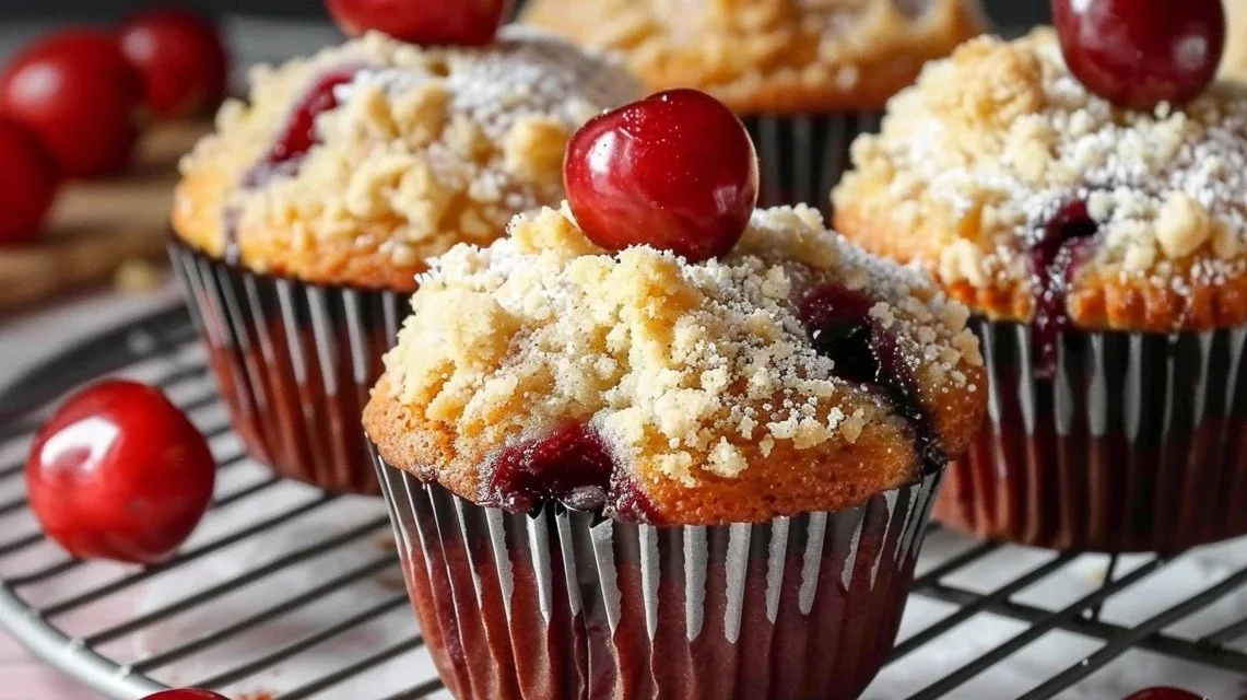 Cherry Cobbler Muffins 2 Cherry Cobbler Muffins