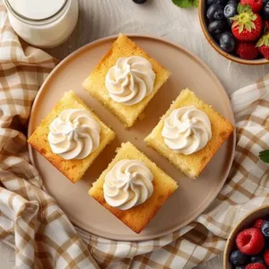 Delicious slice of Classic Greek Yogurt Cake topped with fresh fruit