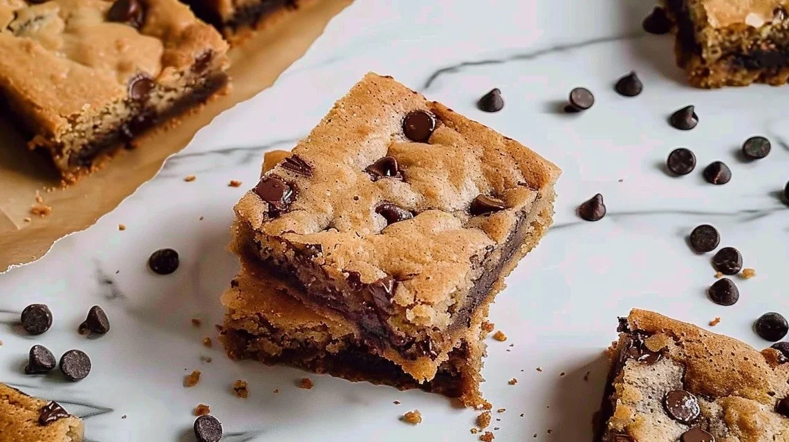 Decadent Sourdough Chocolate Chip Blondies