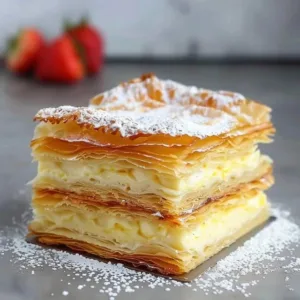 Delicious vanilla custard puff pastry cake for celebrations and special occasions.