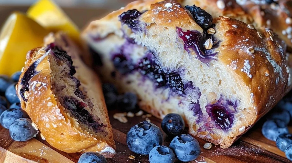 Easy Blueberry Sourdough Bread with a Delicious Lemon Twist