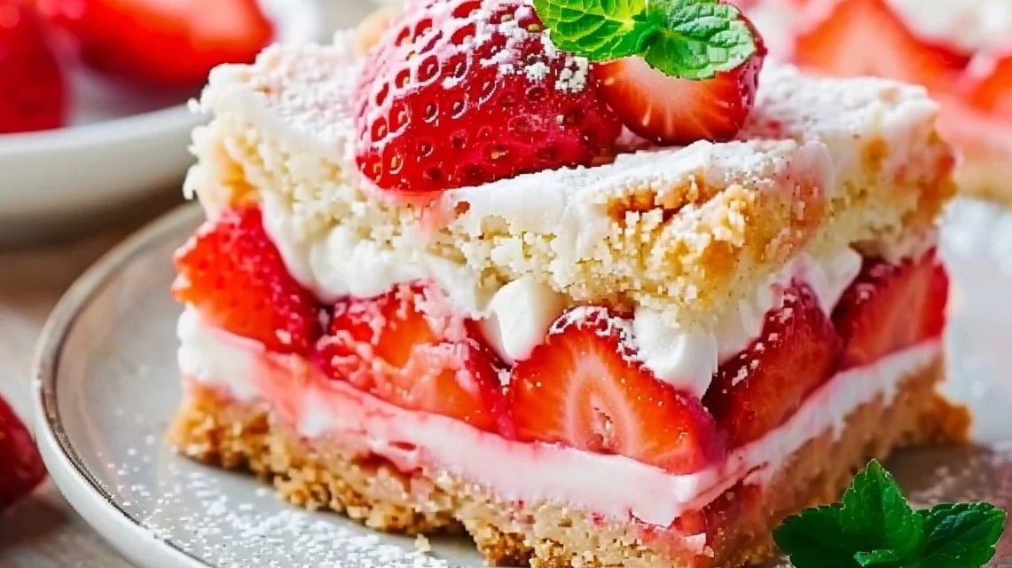 Easy Strawberry Shortcake Bars