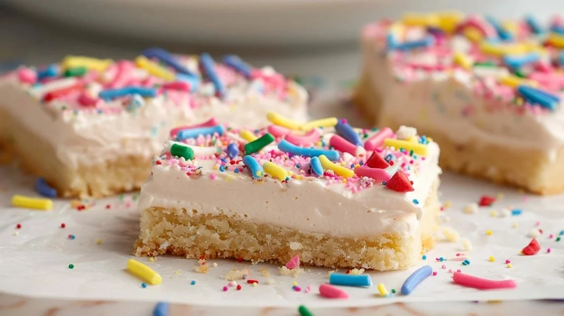 The Best Frosted Sugar Cookie Cake Bars