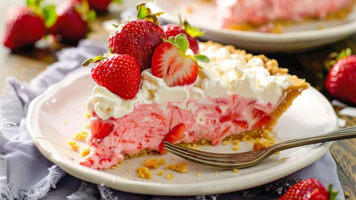 Frozen Strawberry Cream Pie