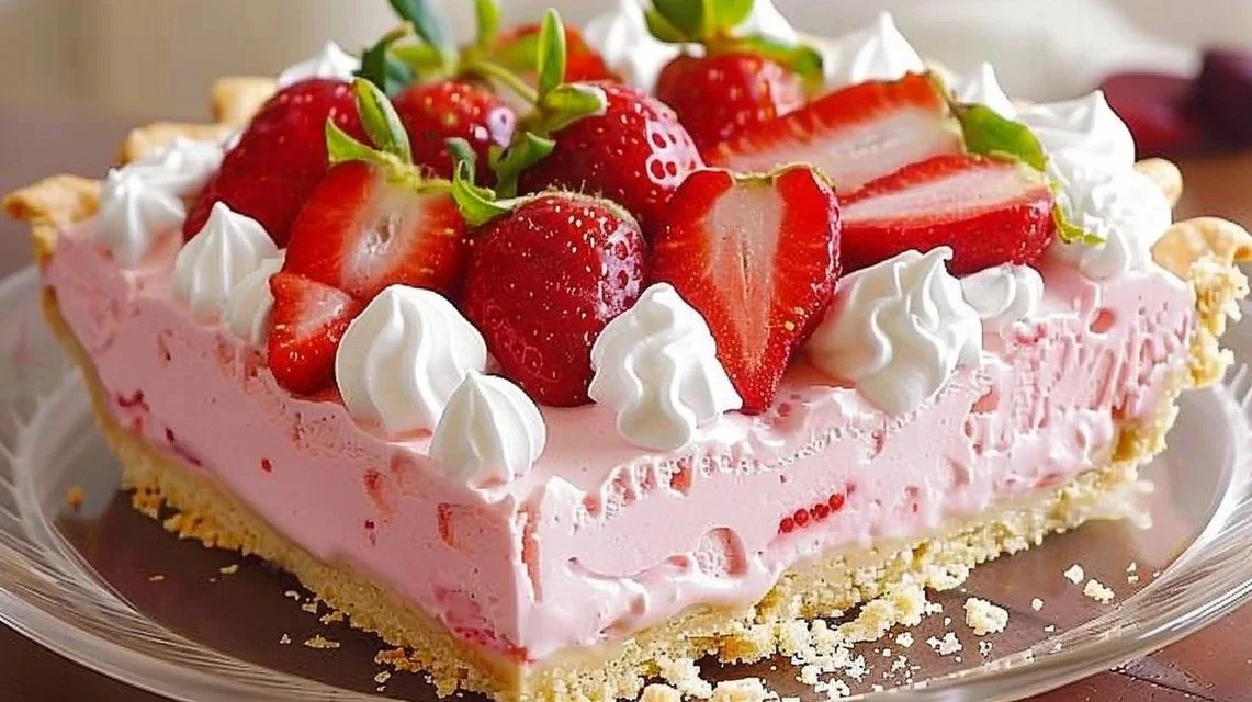 Frozen Strawberry Cream Pie