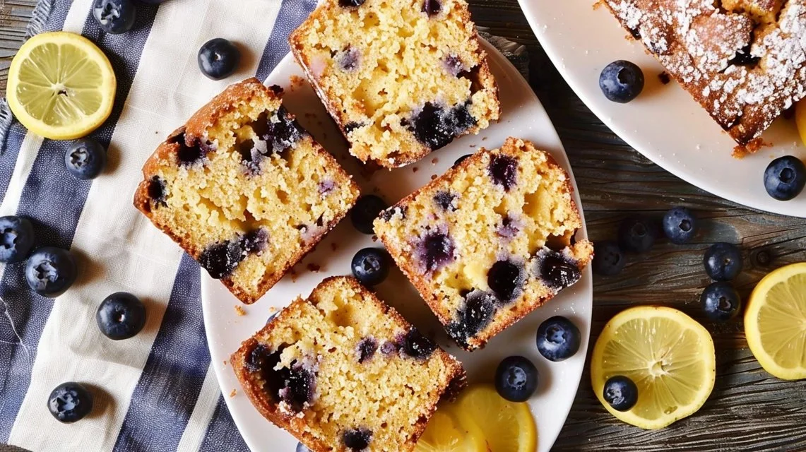 Sourdough Discard Lemon Blueberry Quick Bread