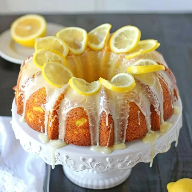 Moist and zesty Lemon Bundt Cake with a luscious glaze