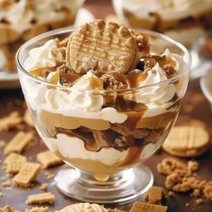 Delicious Lotus Biscoff Trifle dessert with creamy layers and crunchy Biscoff cookies