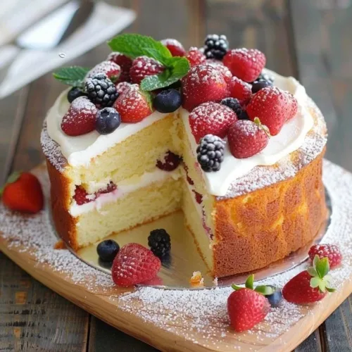 Low calorie vanilla cake made with Greek yogurt, a healthier dessert option.