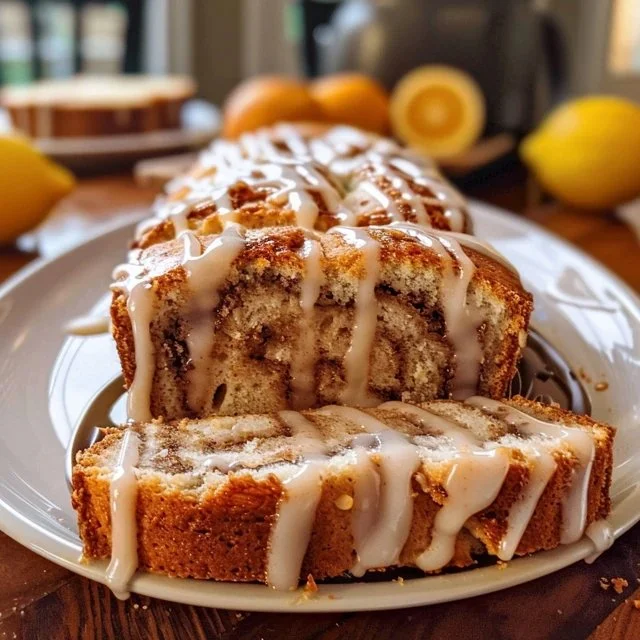 Moist cinnamon swirl loaf with swirls of cinnamon sugar