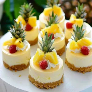 No Bake Pineapple Cheesecake dessert topped with fresh pineapple slices