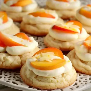 Peaches And Cream Cookies 3 Delicious batch of peaches and cream cookies on a table
