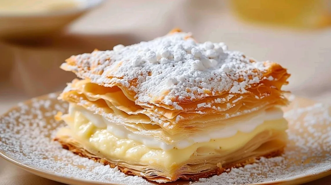 Puff Pastry Vanilla Custard Cream Squares - Kremsnite