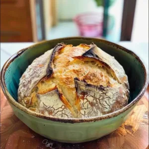 Simplest sourdough Dutch oven bread recipe with crispy crust
