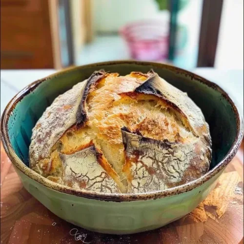 Simplest sourdough Dutch oven bread recipe with crispy crust