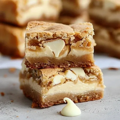 Decadent Slutty Blondies layered with cookie dough and chocolate chips