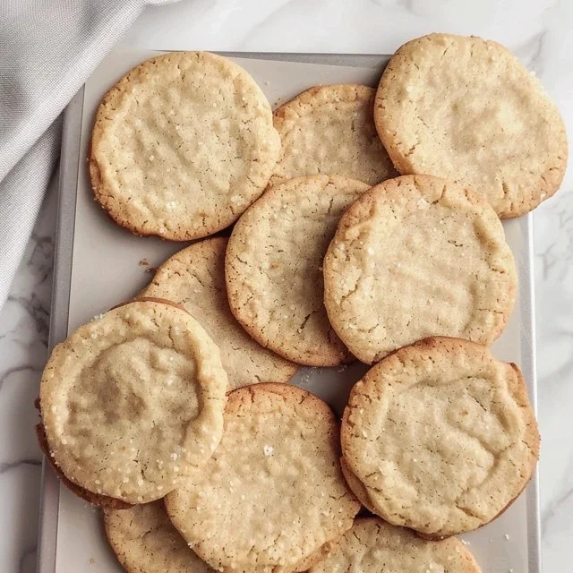 Soft sourdough discard sugar cookies on a rustic plate