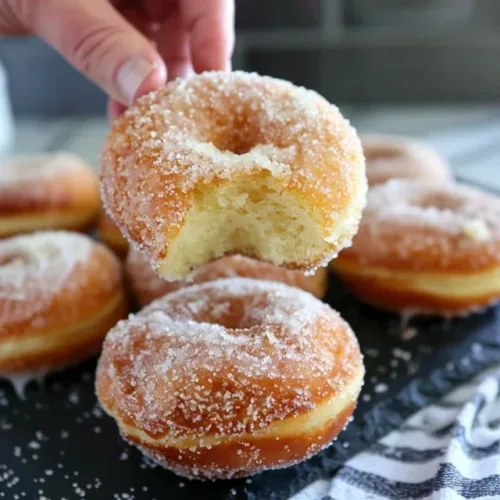 Delicious homemade sourdough discard donuts on a plate