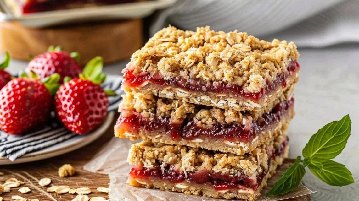 Strawberry Oatmeal Crumble Bars 2 Strawberry Oatmeal Crumble Bars