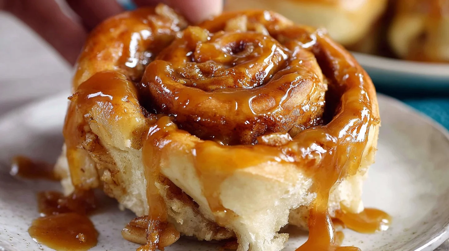 Caramel Apple Cinnamon Rolls with Caramel Glaze