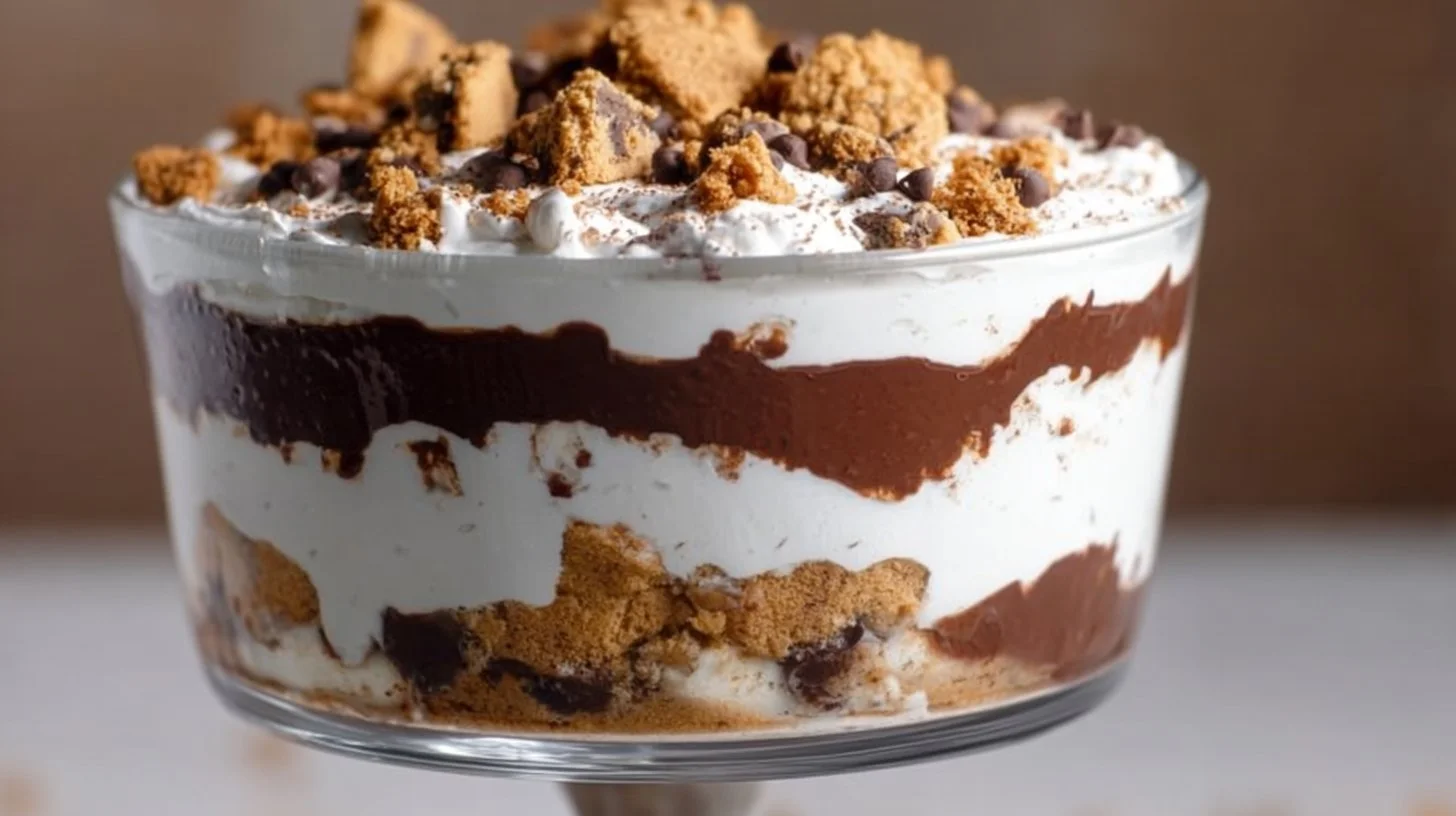 Cookie Dough Trifle with Chocolate Chip Layers