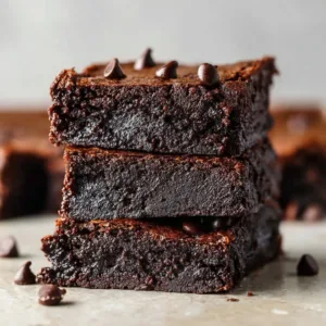 Healthy cottage cheese protein brownies topped with chocolate