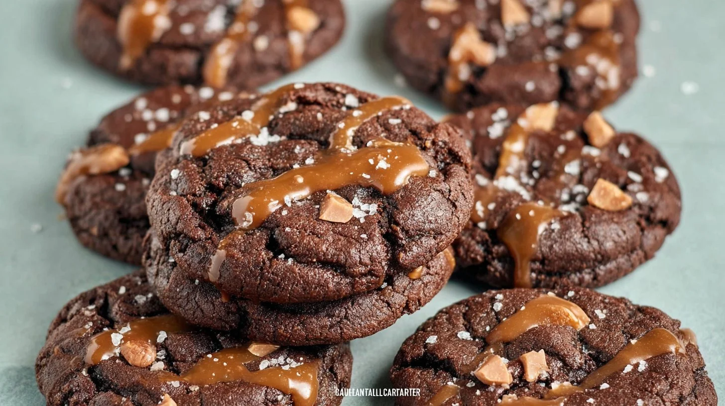 Double Chocolate Salted Caramel Cookies