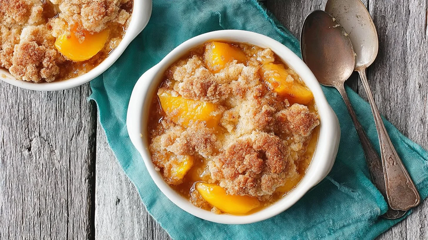 Homemade Peach Cake with Brown Sugar Frosting
