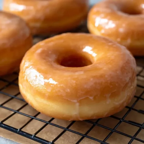 Delicious homemade sourdough donuts on a wooden table