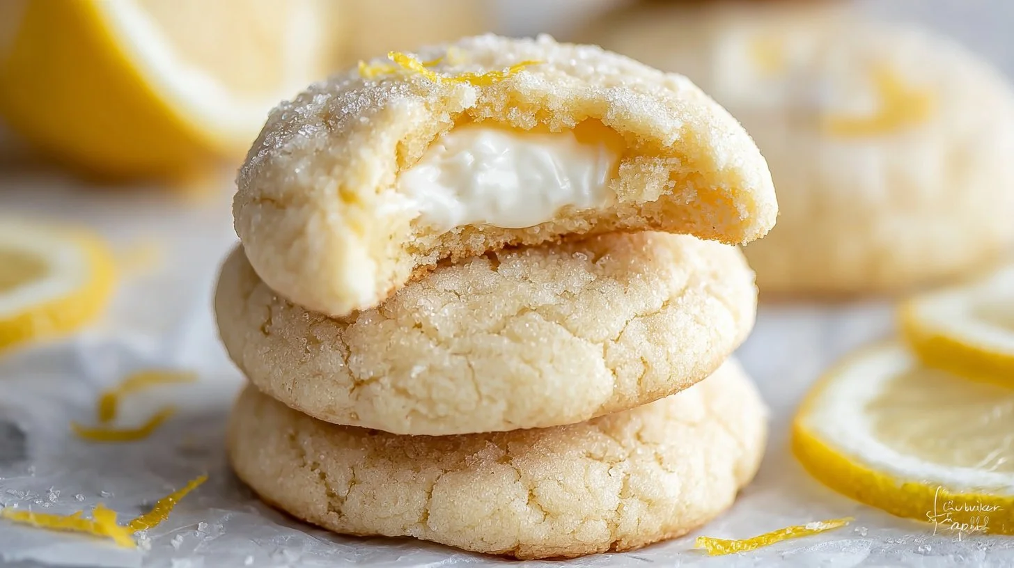 Lemon Cheesecake Cookies with Creamy Centers