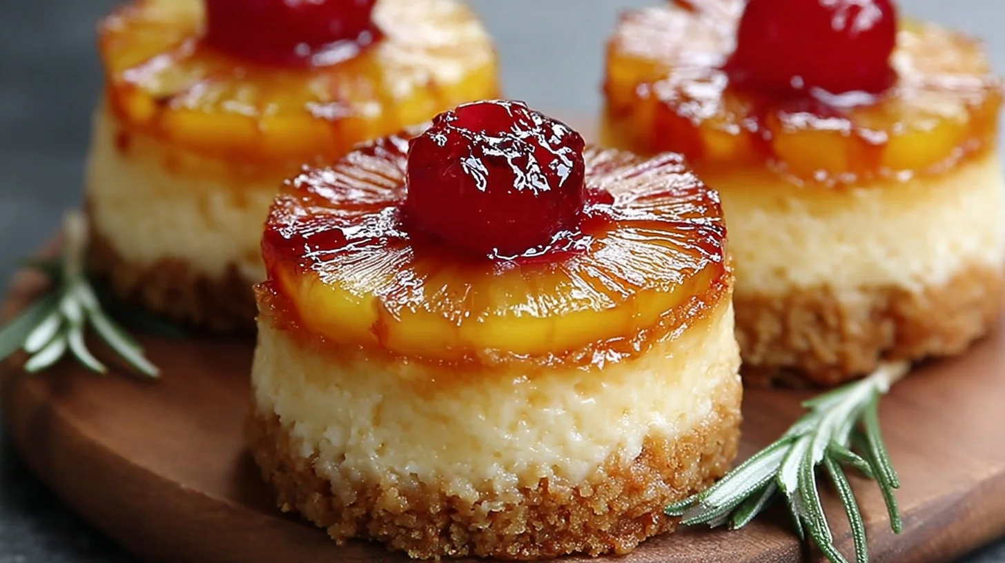 Mini Pineapple Upside Down Cheesecakes