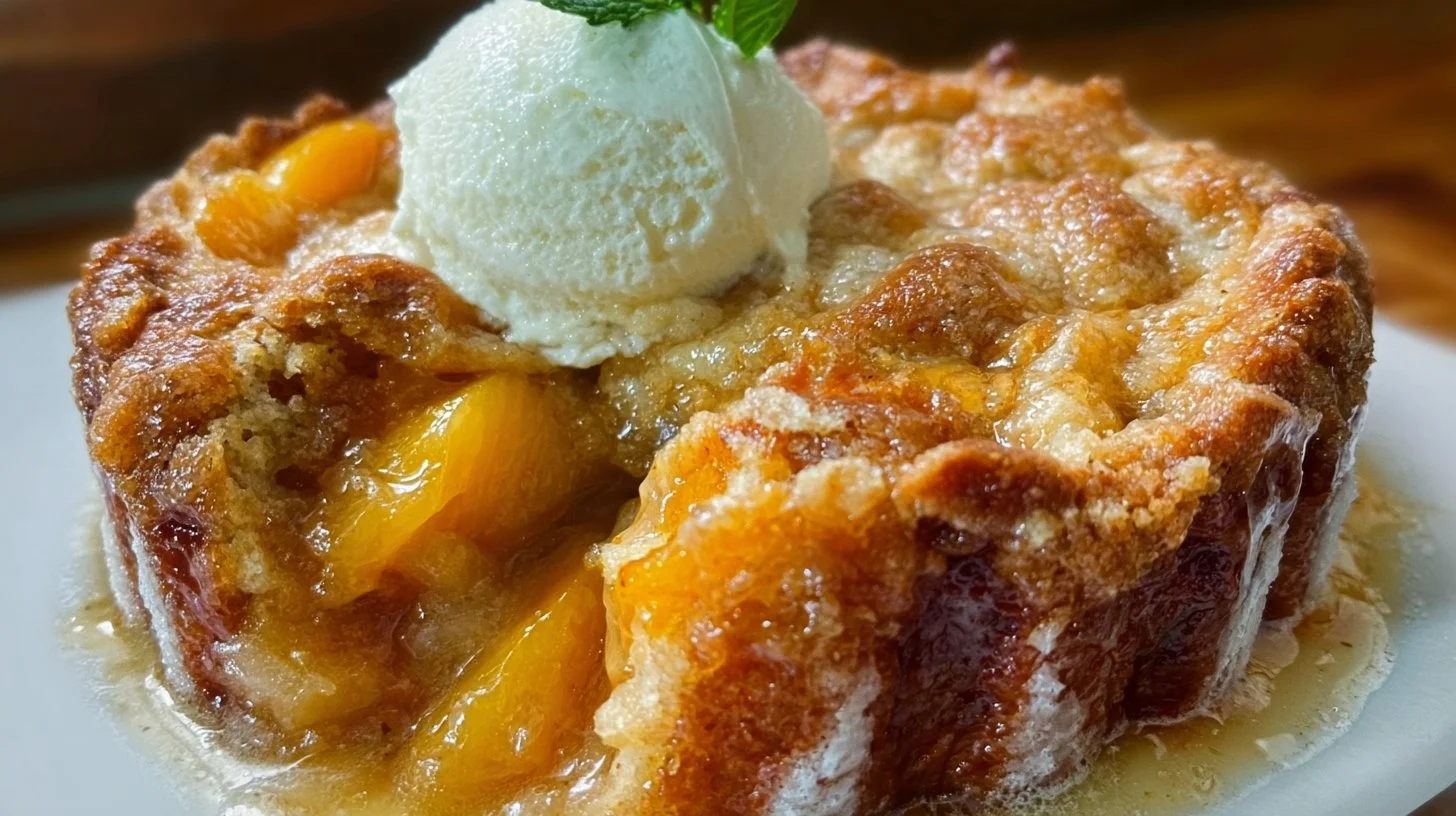 Old-Fashioned Southern Peach Cobbler with Fresh Peaches