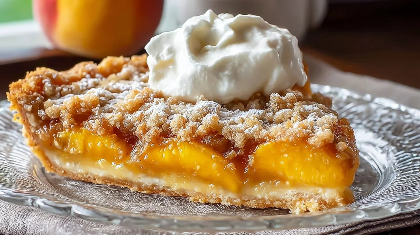 Peach Cobbler Bars with Buttery Crumble Topping