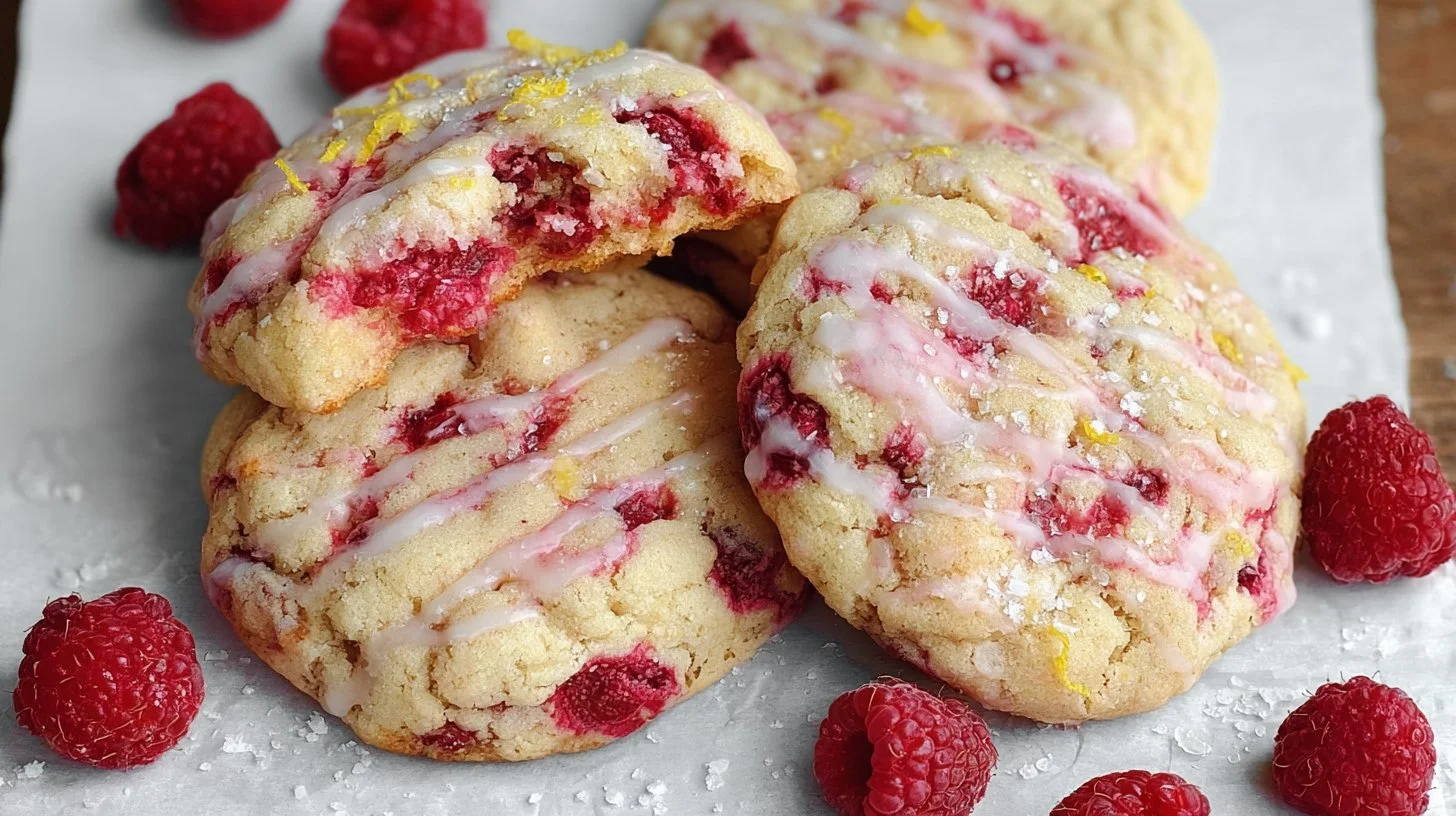 Soft Lemon Raspberry Cookies