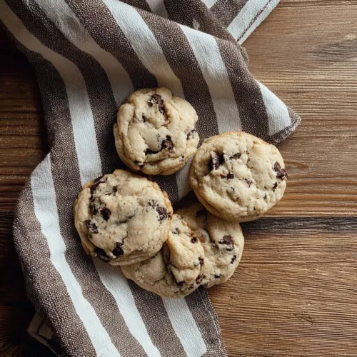 Freshly baked sourdough chocolate chip cookies on a cooling rack.
