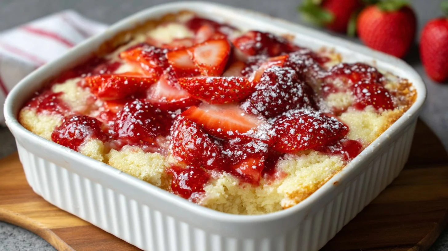 Strawberry Cheesecake Dump Cake for Busy Weeknights