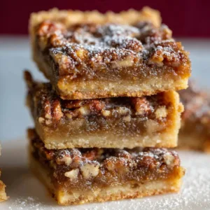 The Best Pecan Butter Tart Squares 3 Delicious pecan butter tart squares ready to serve on a dessert platter
