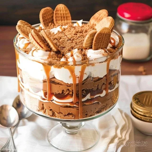 Delicious Lotus Biscoff dessert ready to serve
